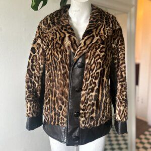 Vintage Leopard & Leather Custom Jacket – Small, One of a Kind